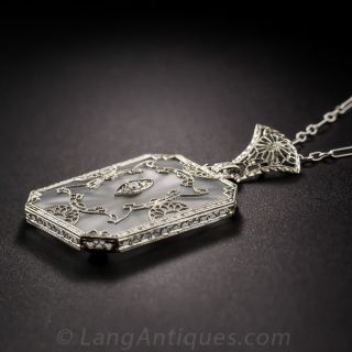 1930s Carved Rock Quartz Necklace