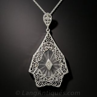 1930s Carved Rock Quartz Necklace