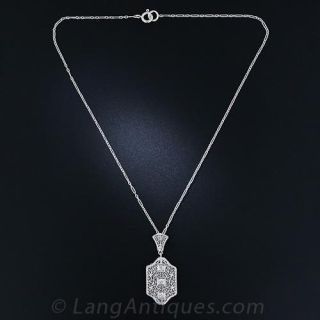 1930s Vintage Filigree Pendant Necklace
