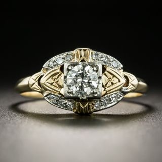 1940's Two-Tone .27 Carat Diamond Engagement Ring - 2