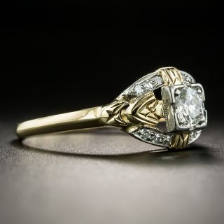 1940s Two-Tone .27 Carat Diamond Engagement Ring