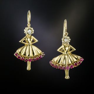 1940's Van Cleef & Arpels Ballerina Earrings - 3