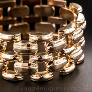 1940s 18K Rose Gold Wide Bracelet