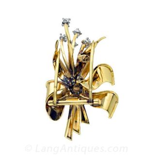 1940S French Diamond Clip/Pin