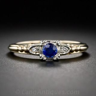 1940s Vintage Sapphire Engagement Ring