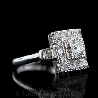 1950's Diamond Ring in White Gold