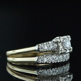 1950's Diamond Two-Tone Wedding Set