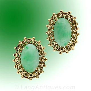 Estate Jadeite Earrings