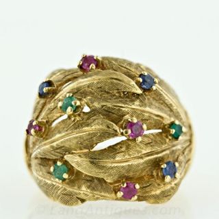 1950 s Multi Gemstone Ring Main View