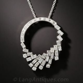 Mid-Century Platinum Diamond Necklace
