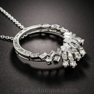 Mid-Century Platinum Diamond Necklace