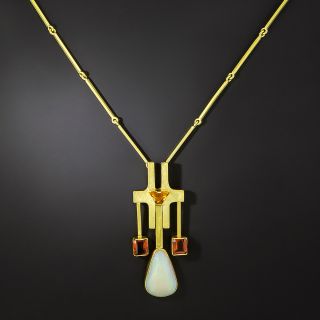  Opal And Citrine Necklace From Israel - 1