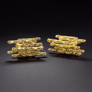 1960s Bark Motif Cufflinks - 1