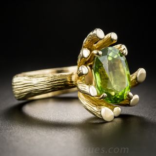 1960s Free Form Peridot Ring