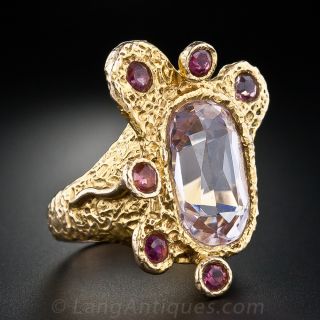 1960s Kunzite & Pink Tourmaline Ring