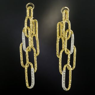 1960s Long Brutalist 'Paper Clip' Earrings - 2