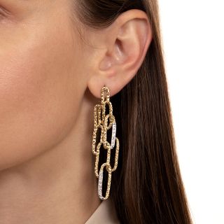 1960s Long Brutalist 'Paper Clip' Earrings