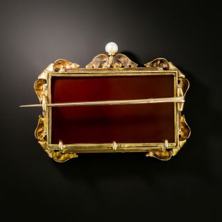 19th Century French Hardstone Athena Cameo Brooch