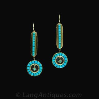 Antique French Turquoise Earrings