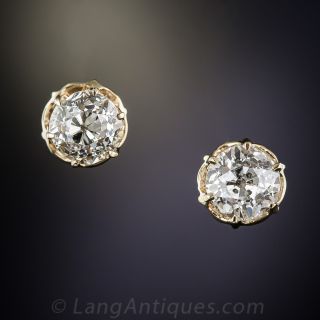 2.00 Antique Diamond Stud Earrings