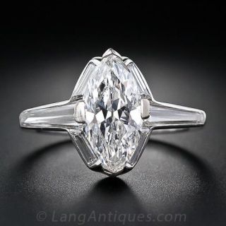2.00 Carat Art Deco Marquise Diamond Ring