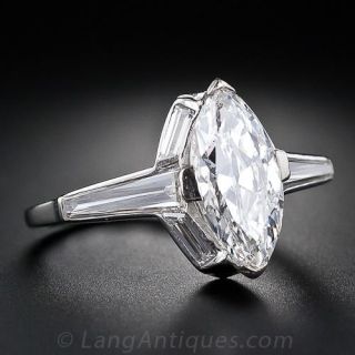 2.00 Carat Art Deco Marquise Diamond Ring