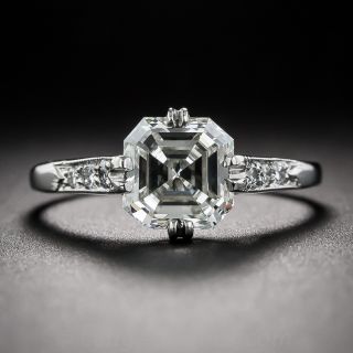 2.00 carat Asscher-Cut Diamond (GIA I/VS1) Platinum and Diamond Engagement Ring