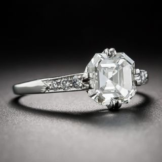 2.00 carat Asscher-Cut Diamond (GIA I/VS1) Platinum and Diamond Engagement Ring