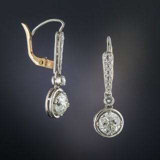 2.00 Carat Platinum Diamond Drop Earrings 