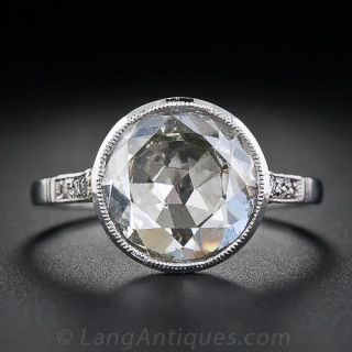 2.00 Carat Rose Cut Antique Diamond Ring