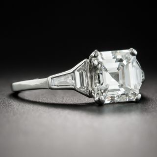 2.00 Carat Square Emerald-Cut Platinum Diamond Ring - GIA I VS2