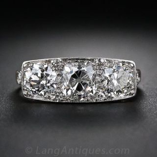 2.00 Carat Total Weight Edwardian Three-Stone Diamond Ring
