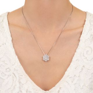 Pavé Diamond Flower Pendant