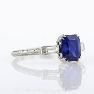 2.00 ct. Emerald Cut Sapphire and Diamond Ring