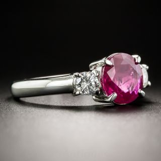 2.01 Carat Burma Ruby, Platinum and Diamond Ring