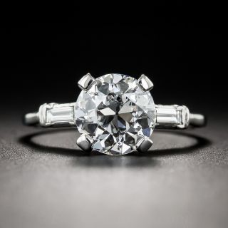 2.01 Carat European-Cut Diamond Platinum Engagement Ring - GIA G SI 2 - 1