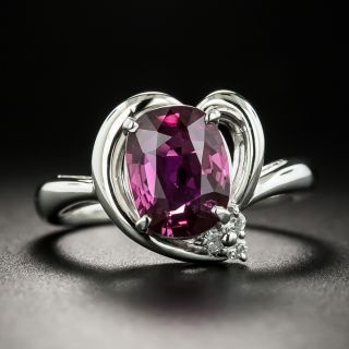 2.01 Carat No-Heat Purple-Pink Sapphire And Diamond Ring - GIA - 2