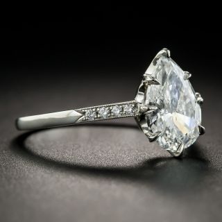2.01 Pear Shape Diamond Platinum Engagement Ring -  GIA F I1
