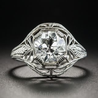 2.02 Carat Art Deco Platinum Diamond Engagement Ring - GIA I SI2 
