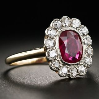 2.02 Carat Edwardian Ruby and Diamond Ring