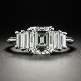 2.02 Carat Emerald-Cut Diamond Platinum Engagement Ring - GIA J VS1