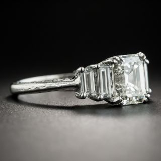 2.02 Carat Emerald-Cut Diamond Platinum Engagement Ring - GIA J VS1