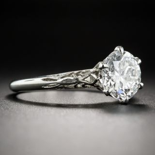 2.02 Carat European Cut Diamond Platinum Solitaire - GIA E VS2