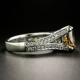 2.02 Carat Natural Fancy Dark Yellowish Brown Oval Diamond Ring - GIA 
