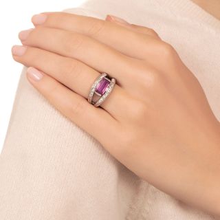2.02 Carat No-Heat Pink Sapphire and Diamond Ring - GIA
