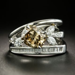2.02 Carat Oval Fancy Dark Yellowish Brown Diamond Ring - GIA SI1 - 1