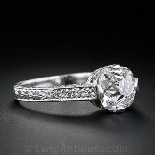 2.03 Carat Diamond Art Deco Style Engagement Ring