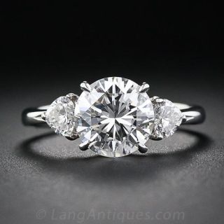 2.03 Carat Estate Platinum and Diamond Engagement Ring  - 1