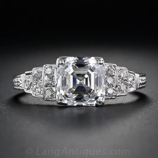 2.03 Carat ‘F-VS1’ Asscher Cut Diamond Engagement Ring