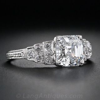 2.03 Carat ‘F-VS1’ Asscher Cut Diamond Engagement Ring
